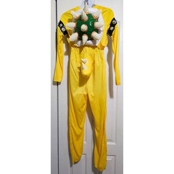 Bowser Kids Costume 10-12 Super Mario Mask Inflatable Shell Nintendo Halloween - Picture 10 of 14